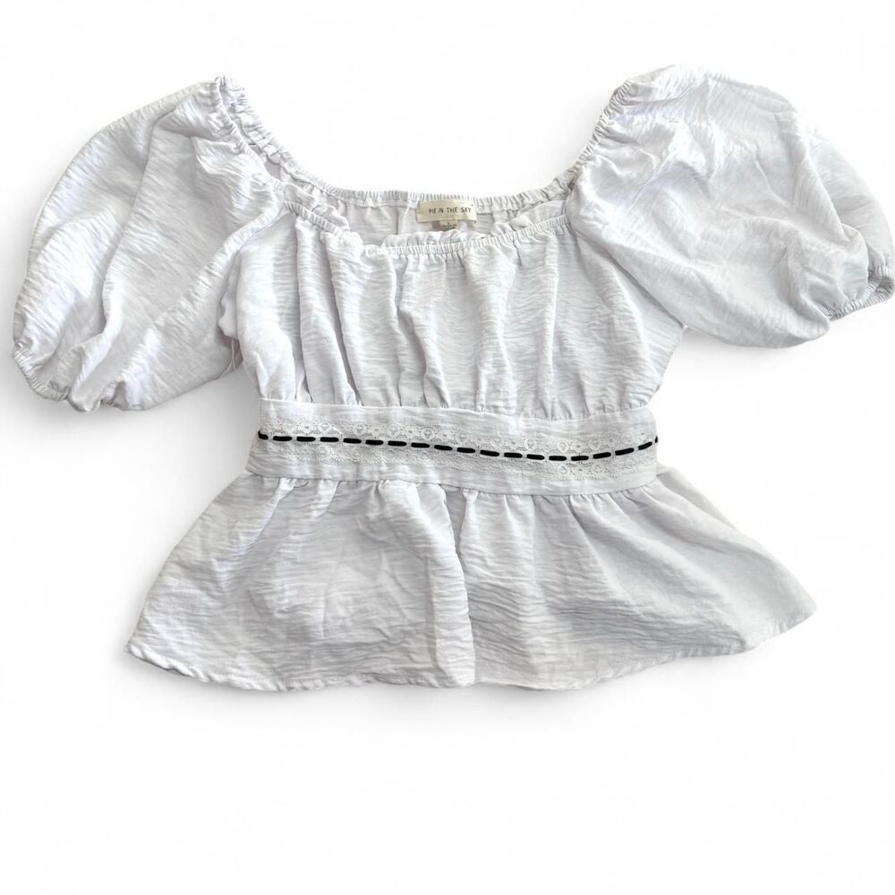 White Babydoll Ruffle Sleeve Blouse